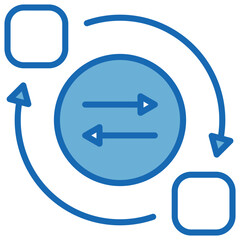 Dependency Blue White Icon Editable Stroke