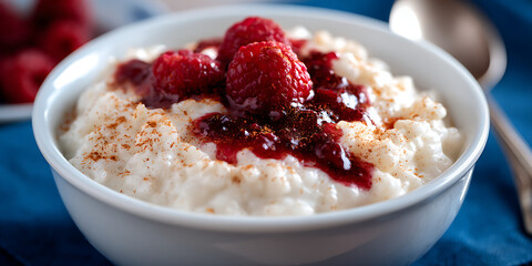 vanilla ice cream with berries