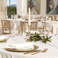 Elegant wedding reception tablescape