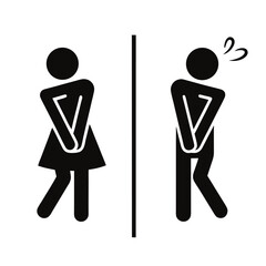Restroom Sign: Male and Female Pictograms