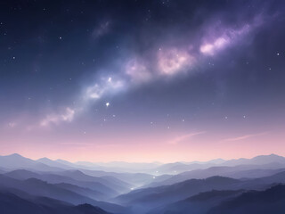 Majestic cosmic nebula with star formation and glowing gas clouds in deep space