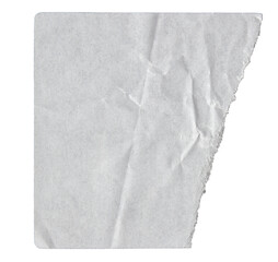 Ripped torn white paper piece on transparent background, paper tear edge stripes cut out design element