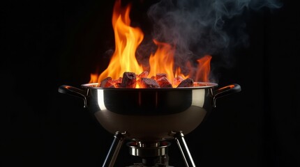 Glowing Charcoal Flames grill fire