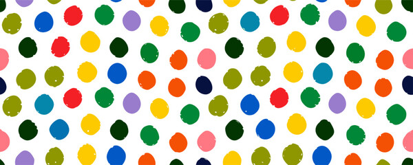Colorful Polka Dot Pattern Seamless Texture Background