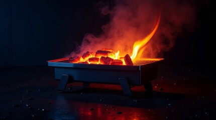 Glowing Coals Fiery Grill barbecue fire