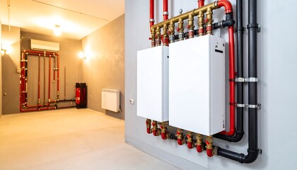 Interior view of a modern heating system