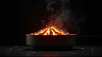 Glowing Embers And Smoke fire heat