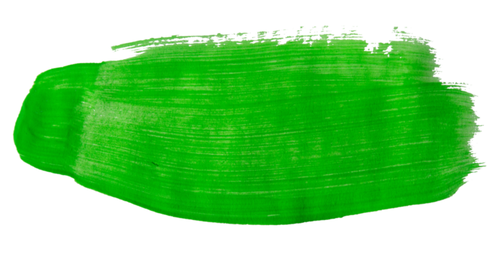 Green brush stroke paint isolated on transparent background - Powered by Adobe