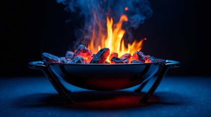 Glowing Embers Fire Flames barbecue grill