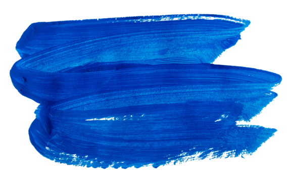 Blue brush stroke paint isolated on transparent background