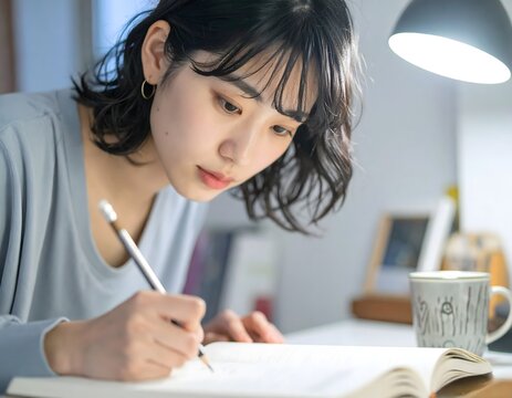 明日のために努力を重ねる、ひたむきな女性の姿