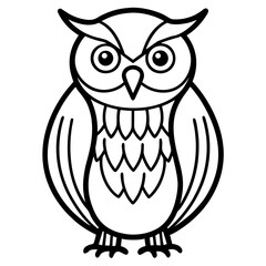 Owl line art vector (