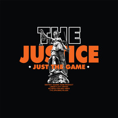 Editable written text the justice tshirt design