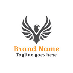 Hawk or Falcon or Eagle Logo. Vector file. Very suitable for animal, bird, nature, environment, Travel, airlines sector. Suitable for print or web. Editable color.