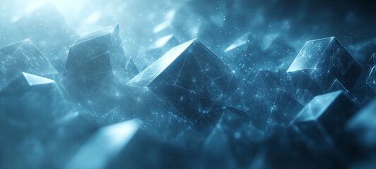 Captivating Crystalline Backdrop Geometric Frozen Artscape for Digital Designs
