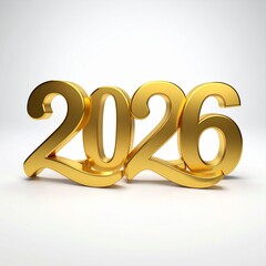 2026 3D Golden Metallic Text Design on Dark Elegant Background – Modern Luxury New Year Typography for Celebration, Poster, Greeting Card, and Branding Presentation