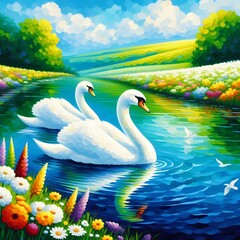 Tranquil Swan Lake
