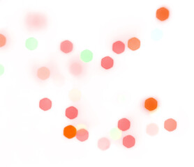 Colorful shiny glowing bokeh light overlay effect on transparent background design element