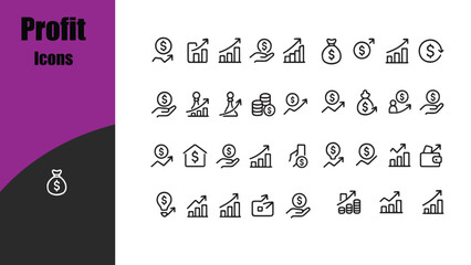 Profit Icons set