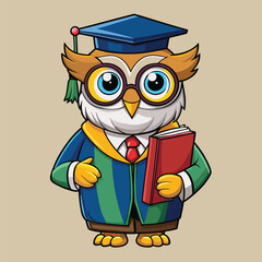 owl as a teacher with book