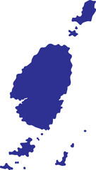 Fototapeta premium Blue Saint Vincent and the Grenadines map icon silhouette isolated on white background vector illustration