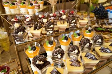 Delicious desserts showcased at an elegant gathering with sweet favorites on display in a vibrant...