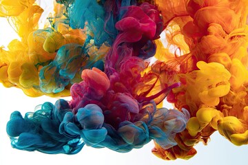 Colorful ink swirling in liquid