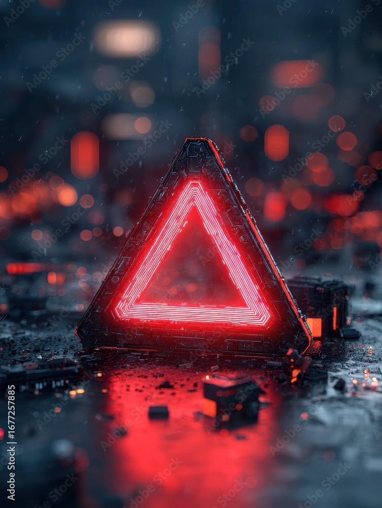Poster digital risk warning system cybersecurity threat detection emergency alert interface system error no
