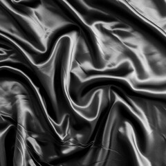 Fototapeta premium Billowing ebony-colored silk creates a captivating abstract pattern with sensual curves and folds.
