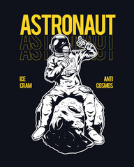 Editable astronaut picture and text tshirt design

