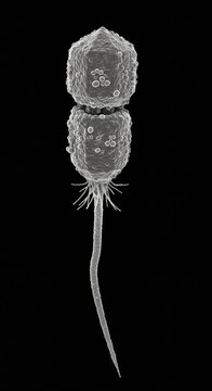 Bacteriophage Lambda Scanning Electron Micrograph Demonstrating Viral Morphology and Structure

