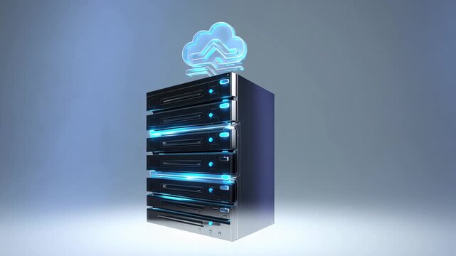 symbolic graphic representing data storage, management, and networking services
