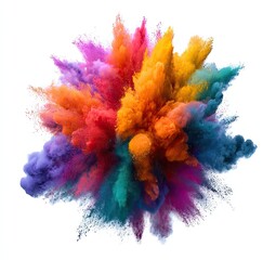 Colorful powder explosion on white background (2)