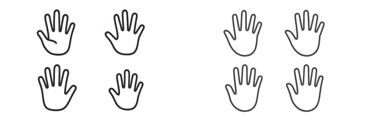 Fototapeta premium Outline hands icons set