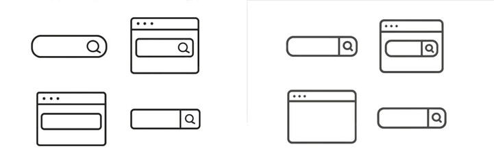 Obraz premium Search bar and browser window icons
