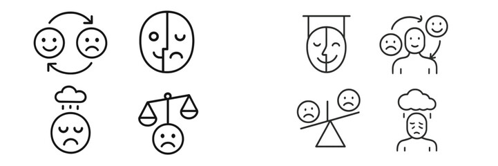 Emotional states and mood swings icons