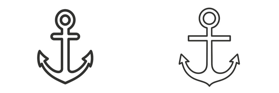 Two anchors icon set