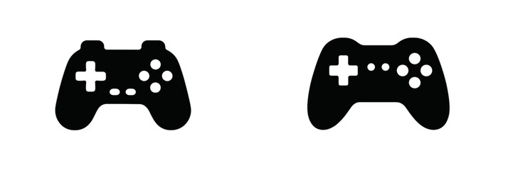 Two video game controllers in outline style