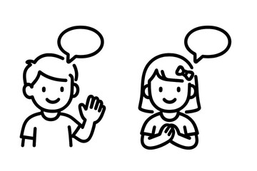 Children with speech bubbles