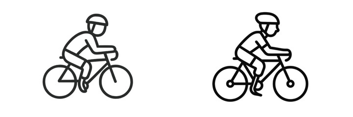 Fototapeta premium Cyclist riding a bicycle icon