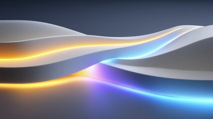 Obraz premium Dynamic Neon Lights on Textured Abstract Waves