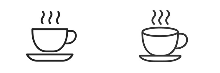 Hot beverage cup icon with steam