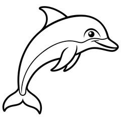 Minimal Dolphin Outline Vector Design