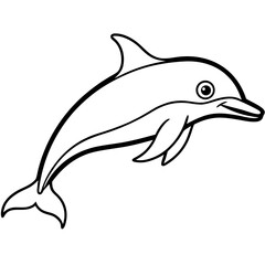 Fototapeta premium Minimal Dolphin Outline Vector Design