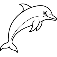 Minimal Dolphin Outline Vector Design