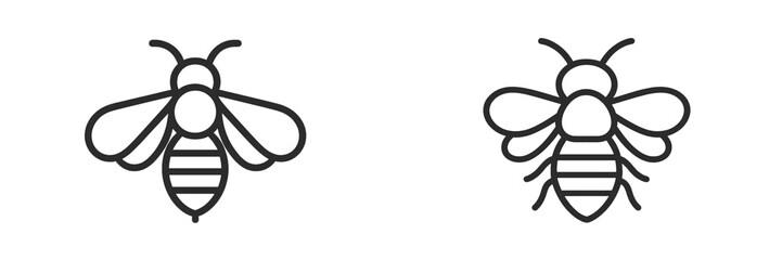 Two stylized bee icons in outline style