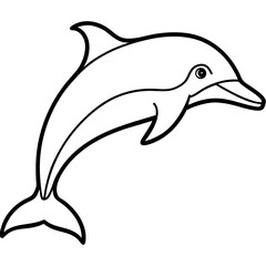 Minimal Dolphin Outline Vector Design