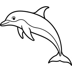 Minimal Dolphin Outline Vector Design
