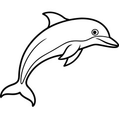 Obraz premium Minimal Dolphin Outline Vector Design