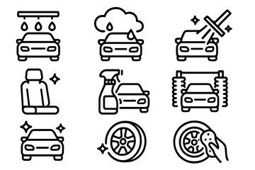 Car Wash and Detailing Icons